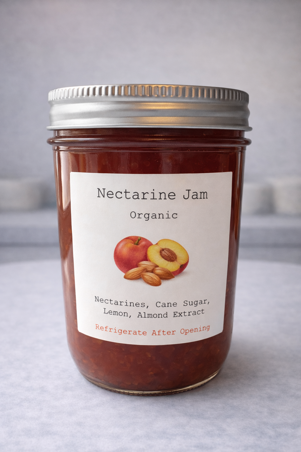 Nectarine Jam (Organic) 250ml (with Organic Almond extract)