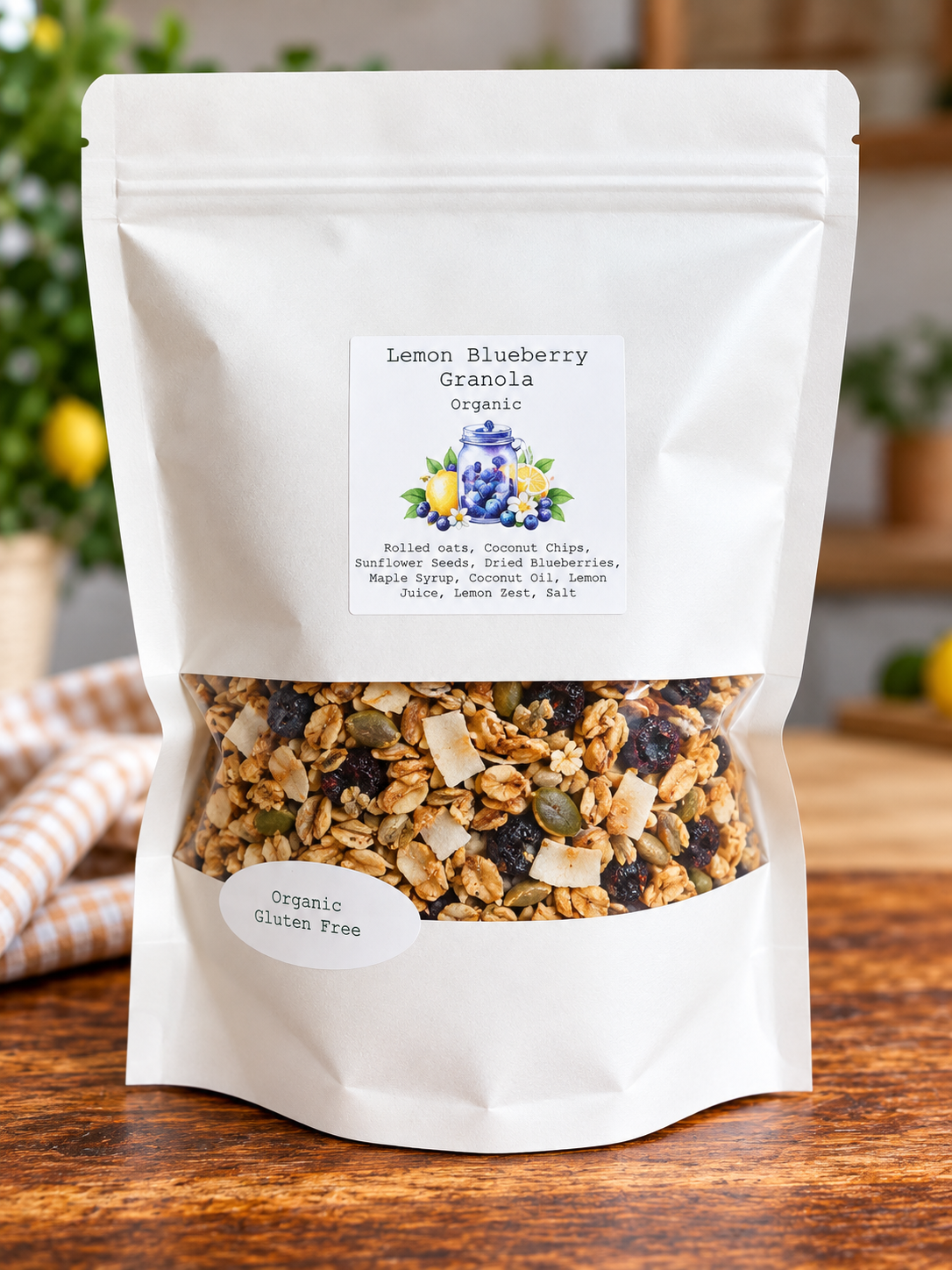 Lemon Blueberry Granola 1.2lb Bag (NUT FREE)