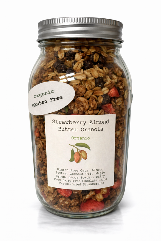 Strawberry Almond Butter Granola Jar