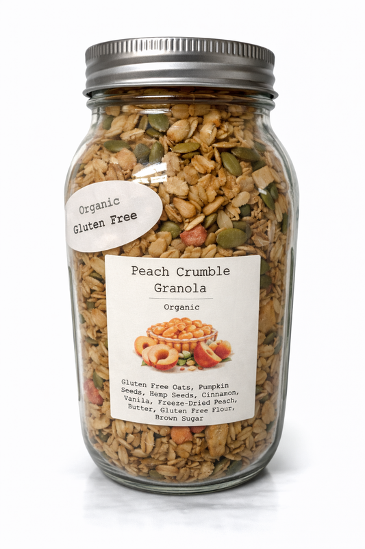 Peach Crumble Granola Jar