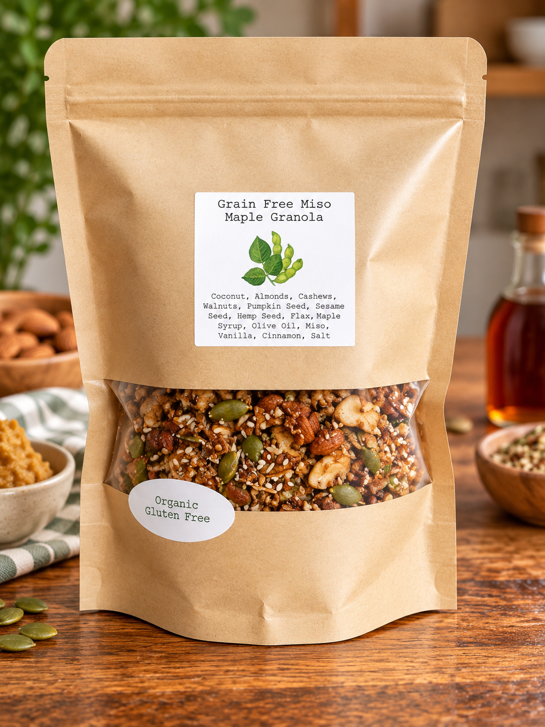 Grain Free Miso Maple Granola 0.8lb Bag