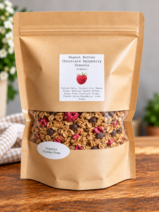 Peanut Butter Chocolate Raspberry Granola 1.2lb Bag