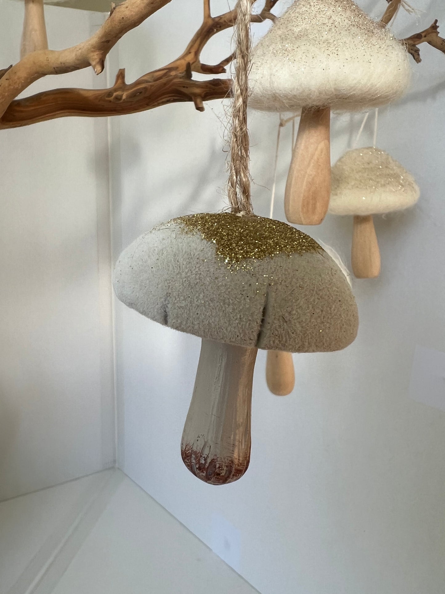 Wood Coloured Resin Mushroom Ornament